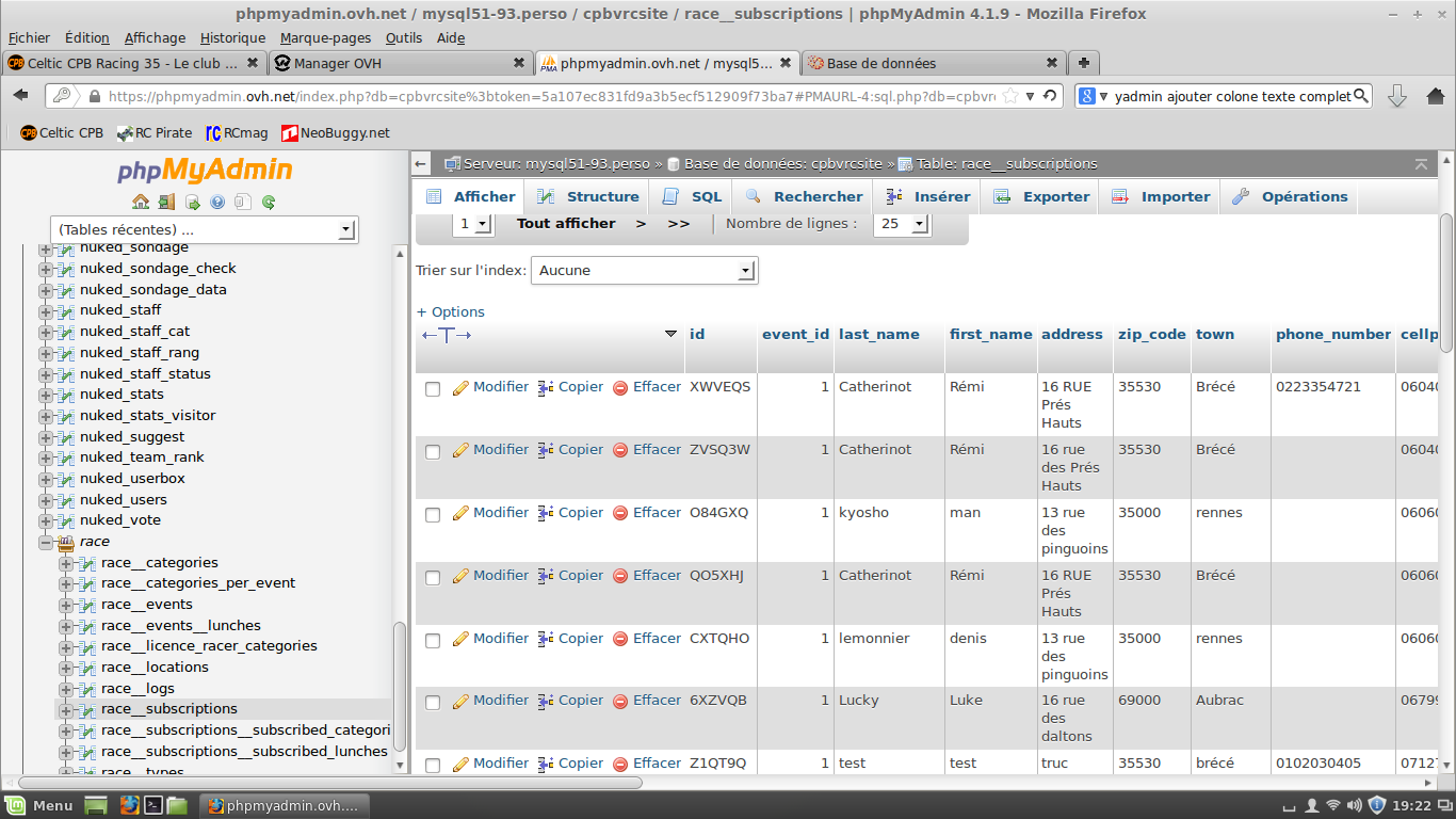 [Résolu] PhpMyAdmin, plus de possibilité de modifier. contenue d'une